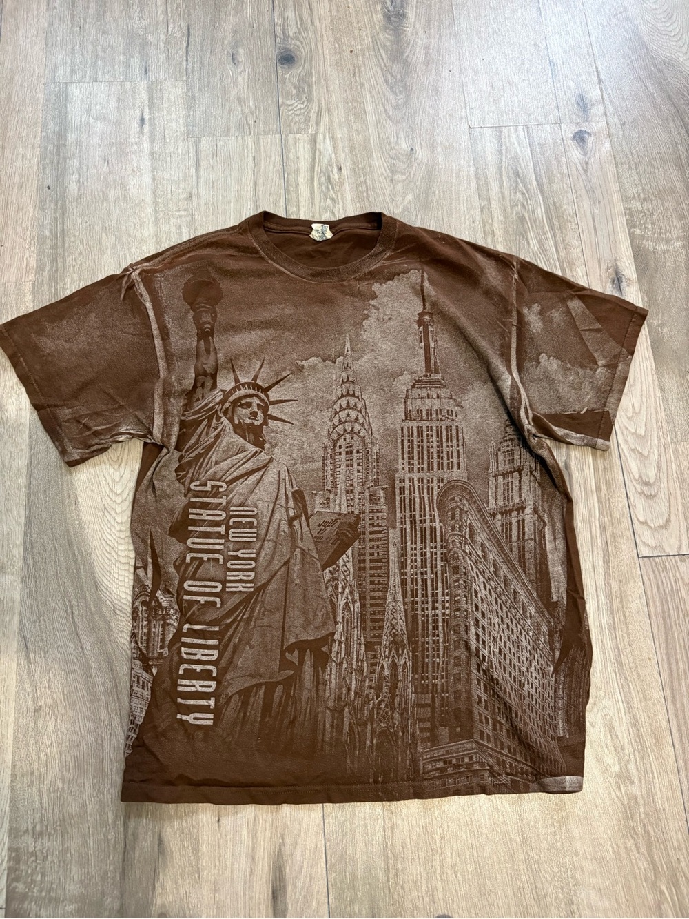 Vintage New York statue of Liberty graphic t-shirt Brown